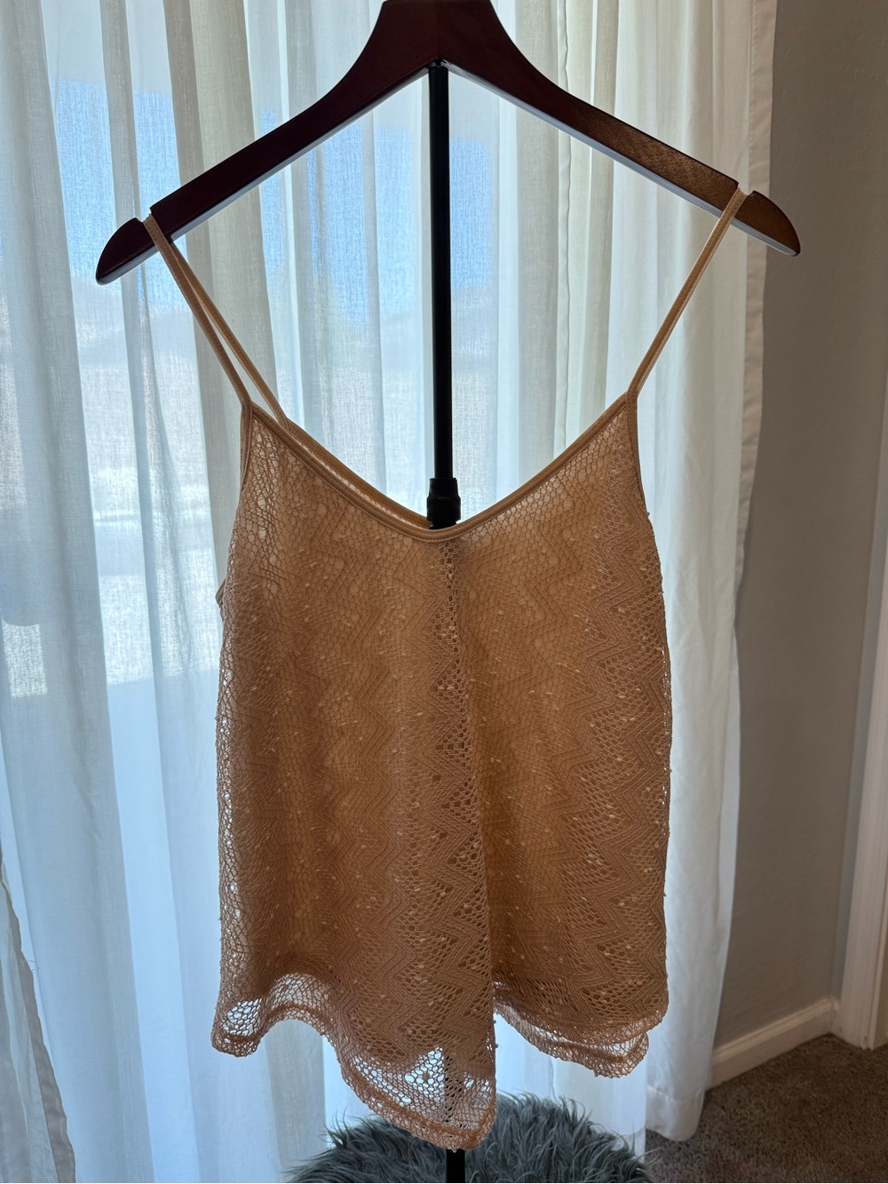 Love Spell Cream Crochet V-Neck Camisole